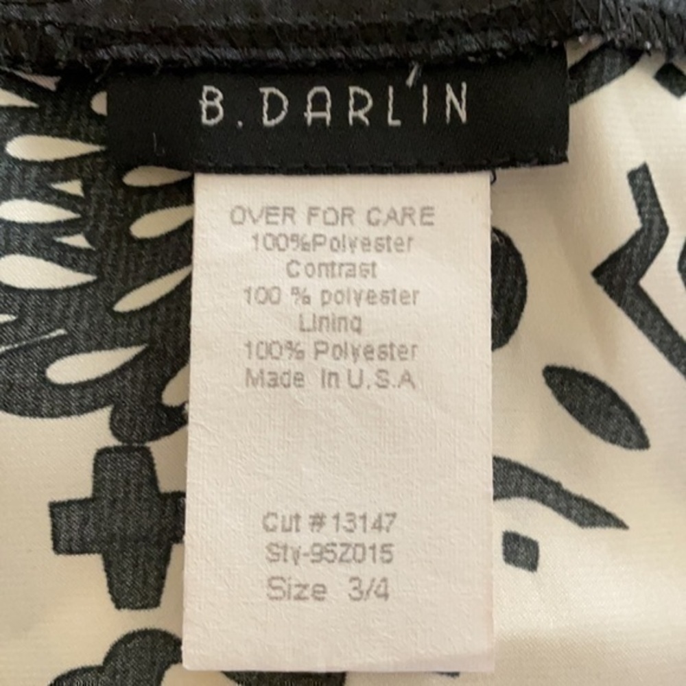 B Darlin | Patterned Black & White Dress - Picture 3 of 3